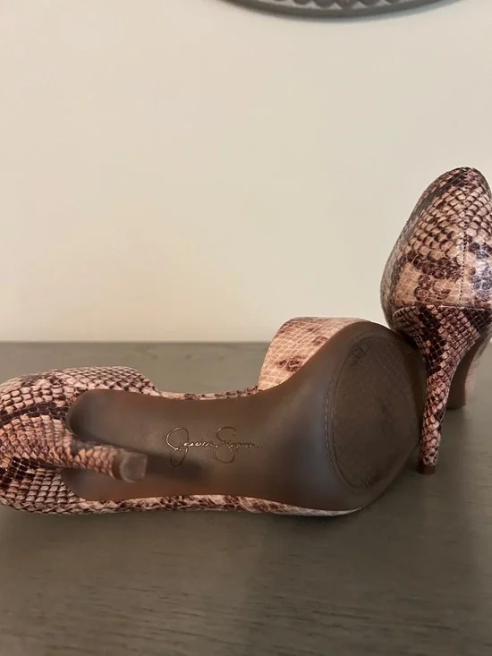 Jessica Simpson Textured Snake-Print Pointed Toe Stiletto Pumps - Picture 7 of 7